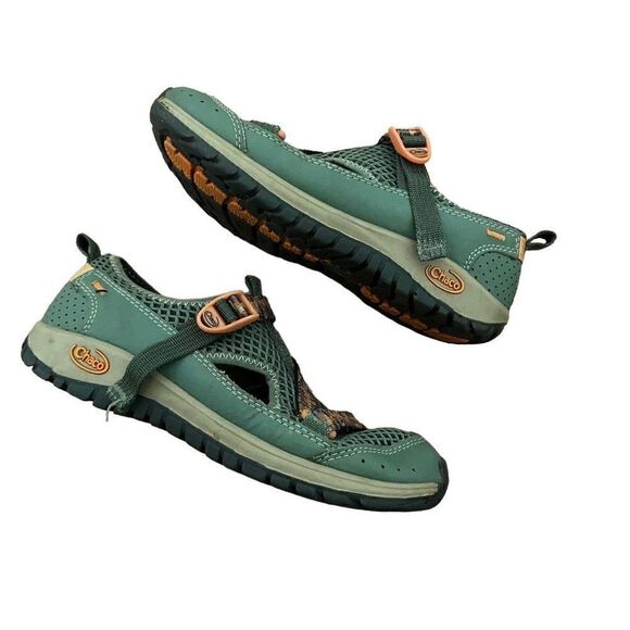 Chaco Kids Odyssey Trail Hiking Water Shoes Sandals Outdoor Green Size 3 Youth - Picture 4 of 7